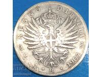 1 lira 1907 Italy Victor Emmanuel silver - quite rare