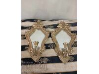 Vintage wall candle holders set