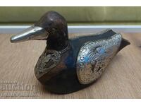 Sculptură în lemn, feronerie vintage din alamă pentru cunoscători