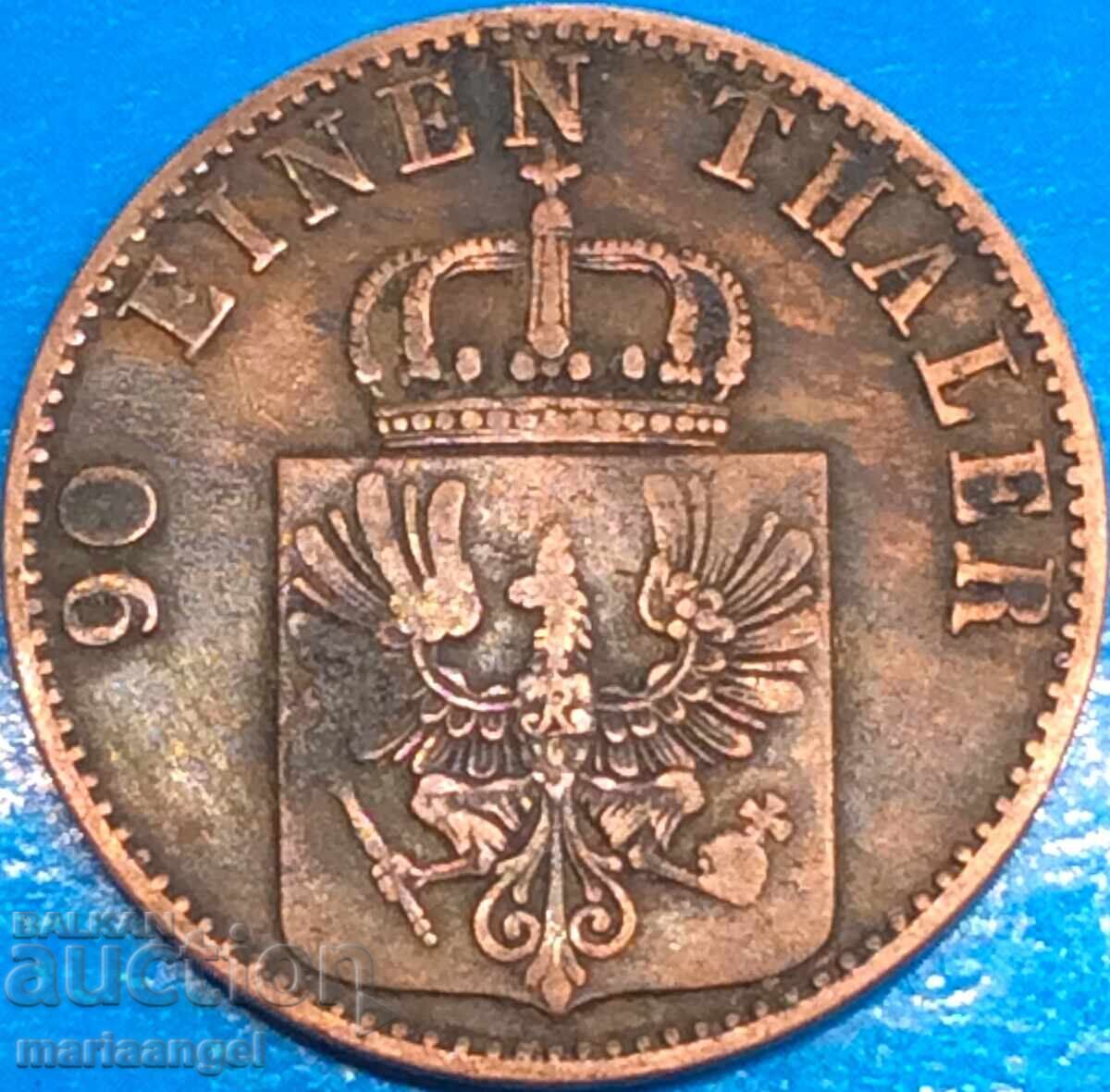 Delivery of 4 Pfennig 1865 Prussia Germany Large Copper - Rare