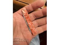 Βουλγαρικό Παλιό τσεπάκι Μαχαίρι Μαχαίρι Δρεπάνι Σφυρί Κόκκινο Μάρμαρο