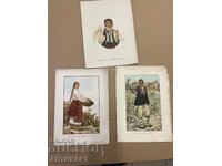Merkvichka - 3 pieces of old color lithograph from an album