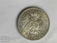 Germany Rare Silver Coin 3 Mark 1912 Prussia Silver