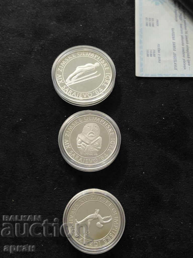 Livrarea Olimpiada Sarajevo 1984 - lot 3 monede de argint