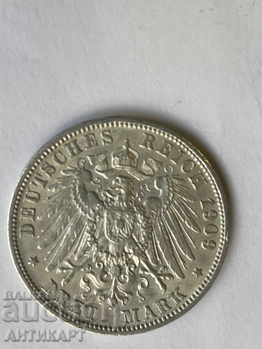 Row of silver coin 3 marks 1909 Germany Württemberg with price 68.00 BGN | € 34.77 Row of silver coin 3 marks 1909 Germany Württemberg with price 68.00 BGN | € 34.77