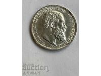 Row of silver coins 3 marks 1910 Germany Württemberg