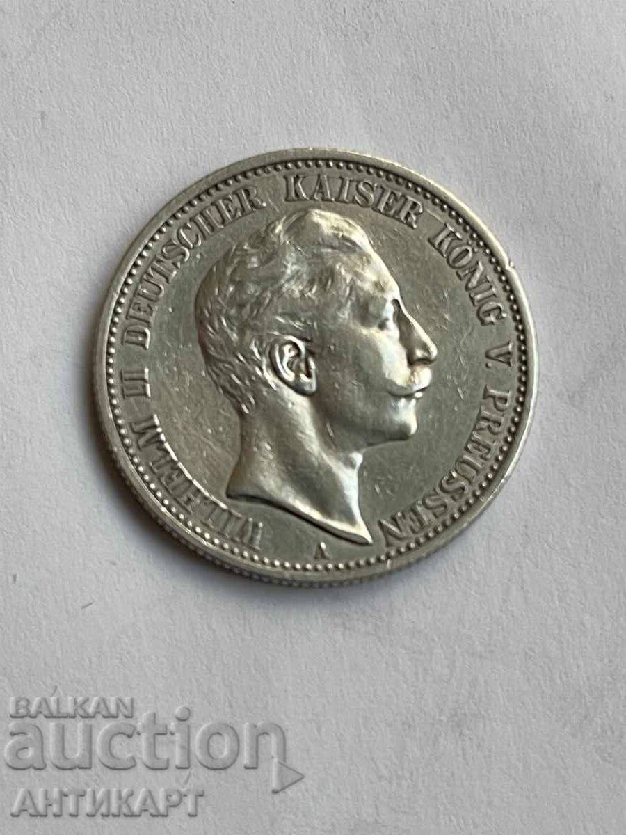 Auction  Silver Coin Row 2 Marks 1907 Germany Prussia