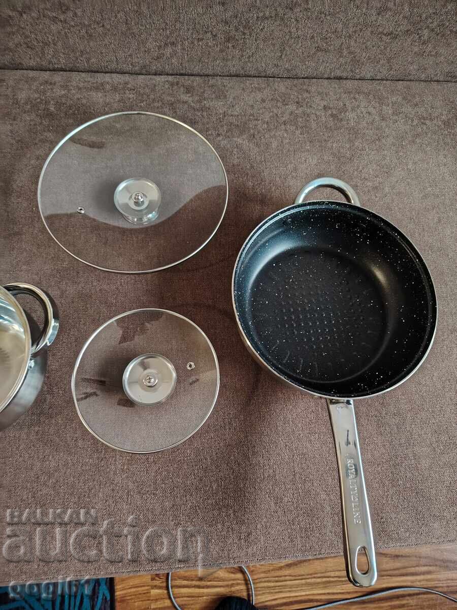 Auction  Large deep frying pan and small saucepan - NEW!
