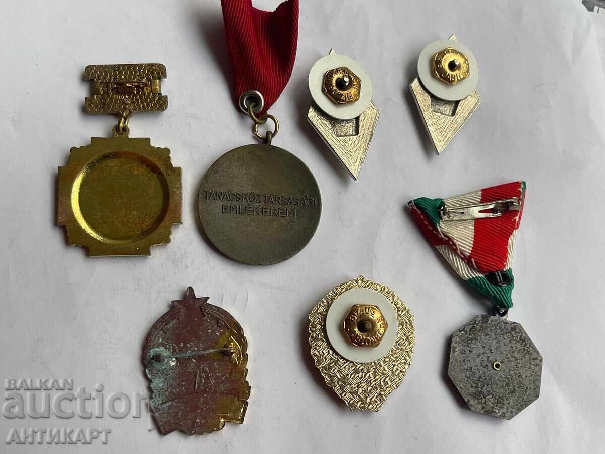 Livrarea Comunism URSS Cehoslovacia Ungaria 7 bucăți medalii și insigne Livrarea Comunism URSS Cehoslovacia Ungaria 7 bucăți medalii și insigne