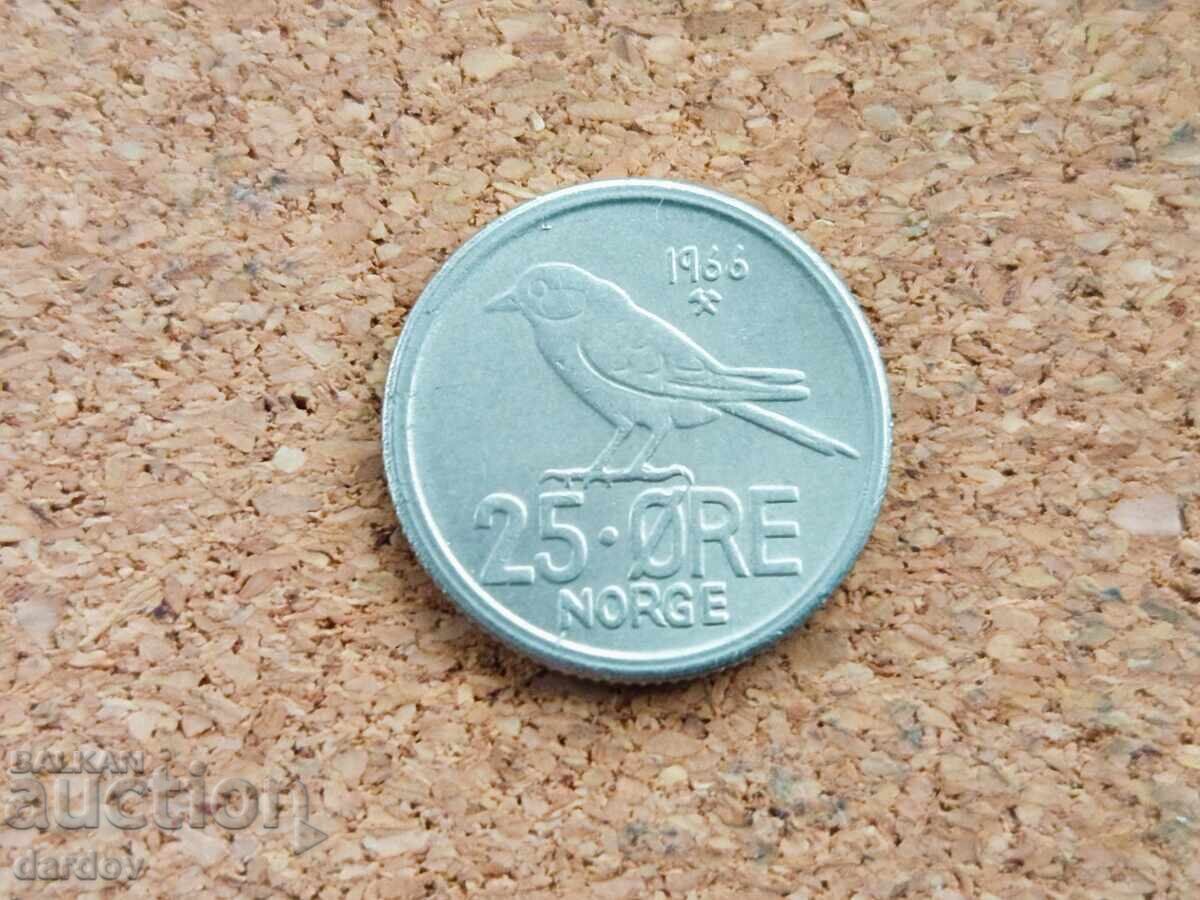 Норвегия 25 оре 1966 г.
