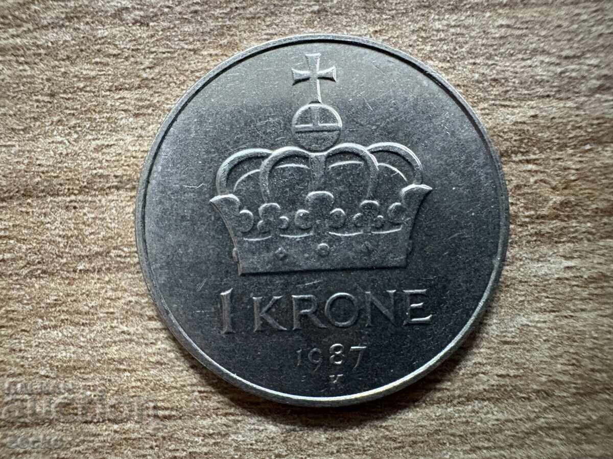 Норвегия - 1 крона (1987)