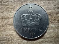 Νορβηγία - 1 κορώνα (1987)