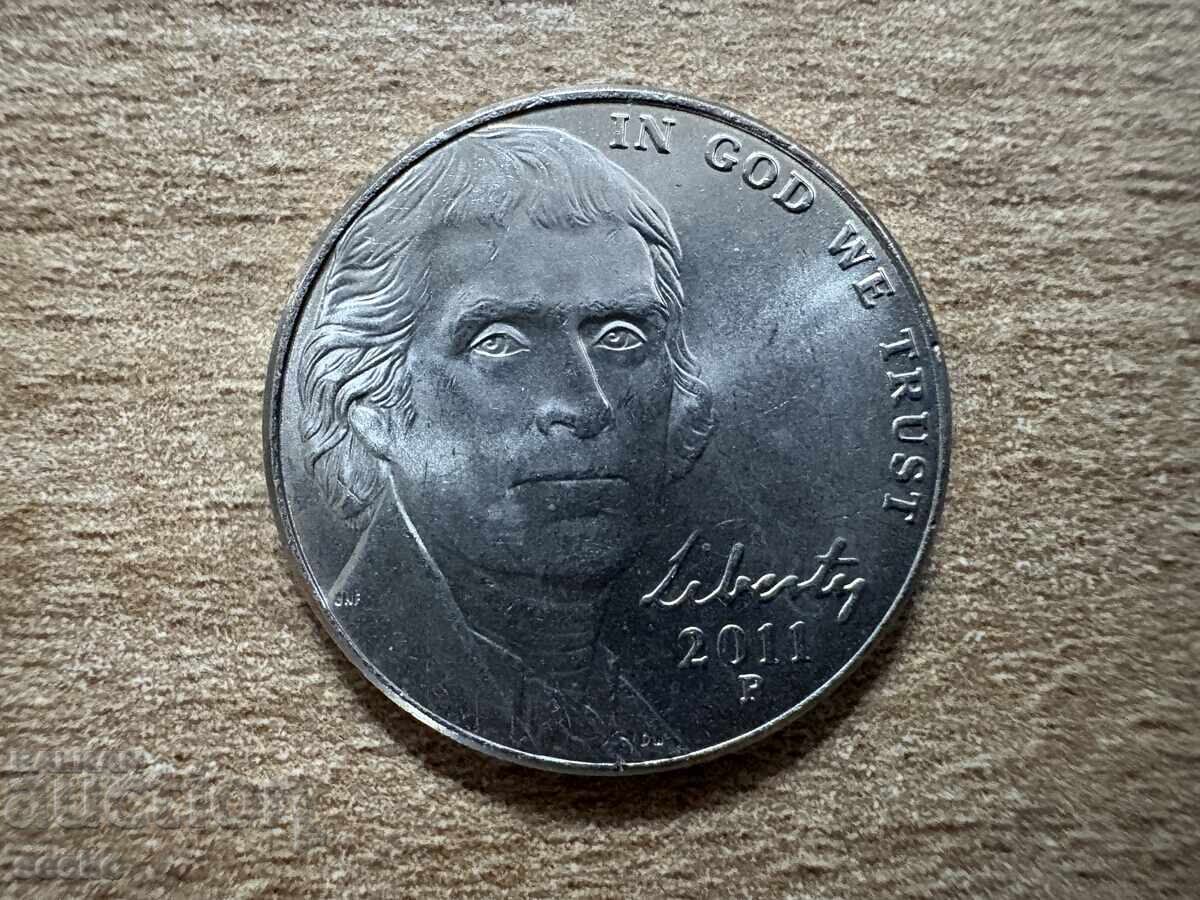 SUA - 5 cenți (2011) - R cu preț 0.20 BGN | € 0.10 SUA - 5 cenți (2011) - R cu preț 0.20 BGN | € 0.10