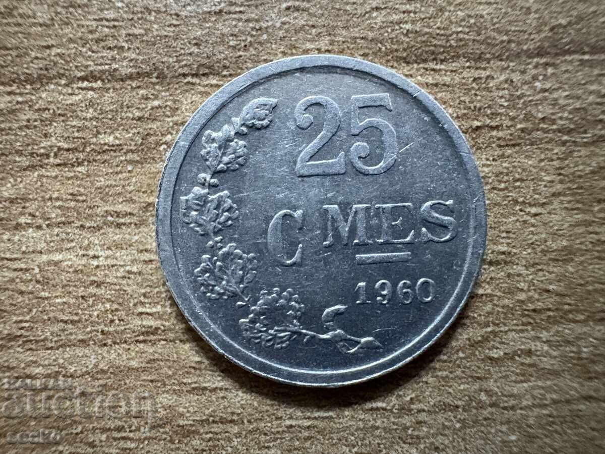 Λουξεμβούργο - 25 σεντ (1960)