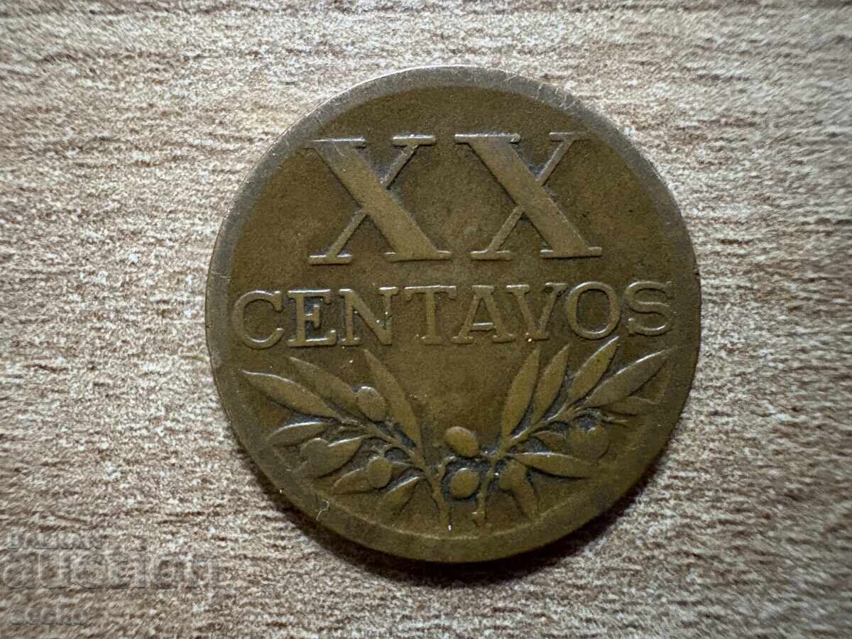 Португалия - 20 сентавос (1948) Португалия - 20 сентавос (1948)
