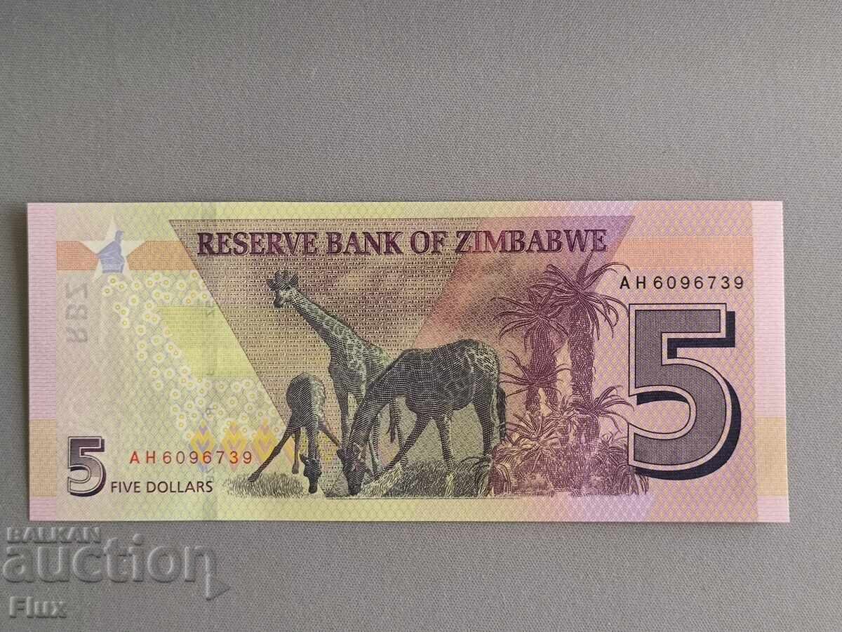 Bancnotă - Zimbabwe - 5 dolari UNC | 2019 cu preț 7.50 BGN | € 3.83 Bancnotă - Zimbabwe - 5 dolari UNC | 2019 cu preț 7.50 BGN | € 3.83