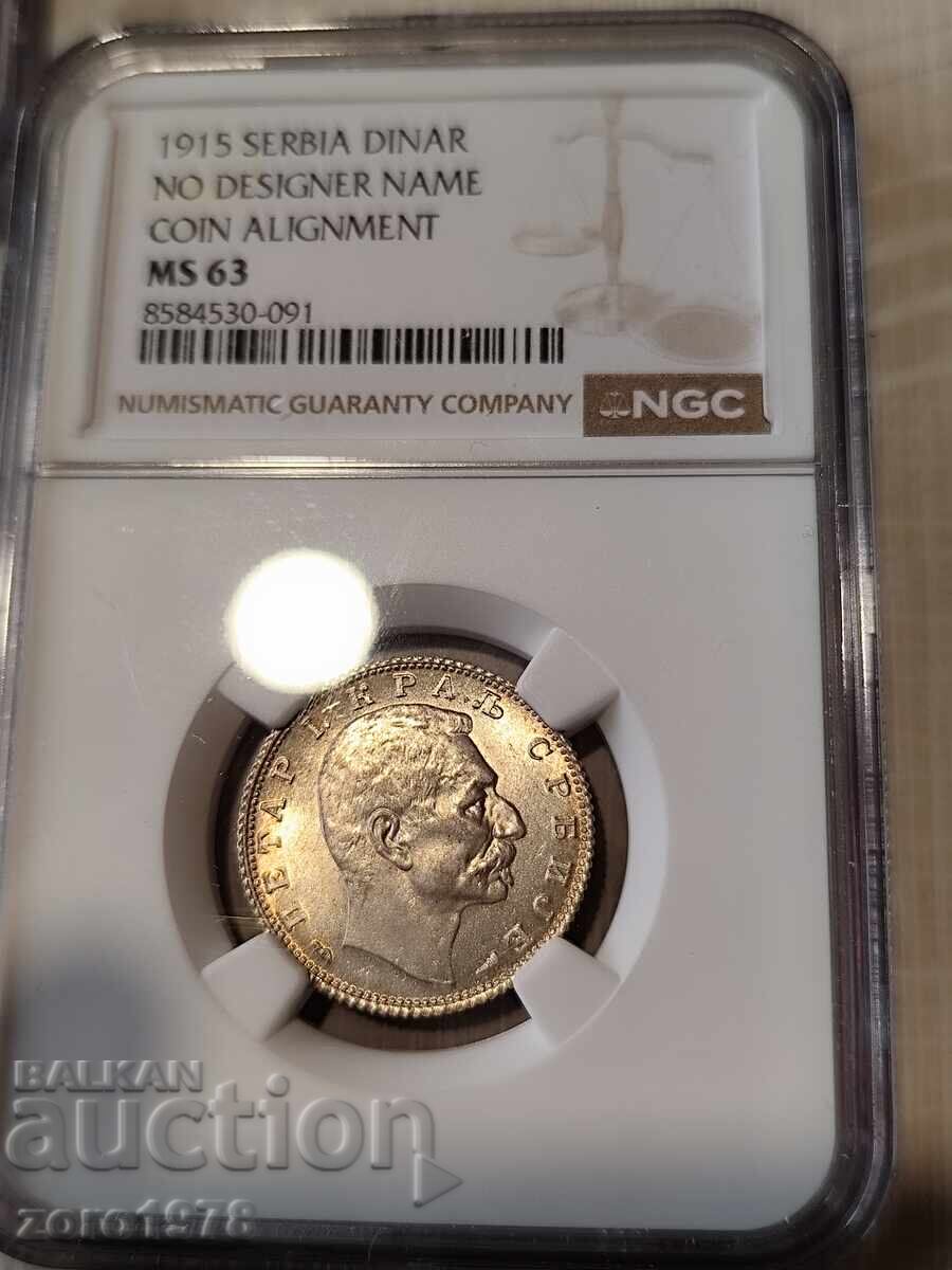 1 Dinar 1915 MS63