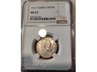 1 Dinar 1912 MS62
