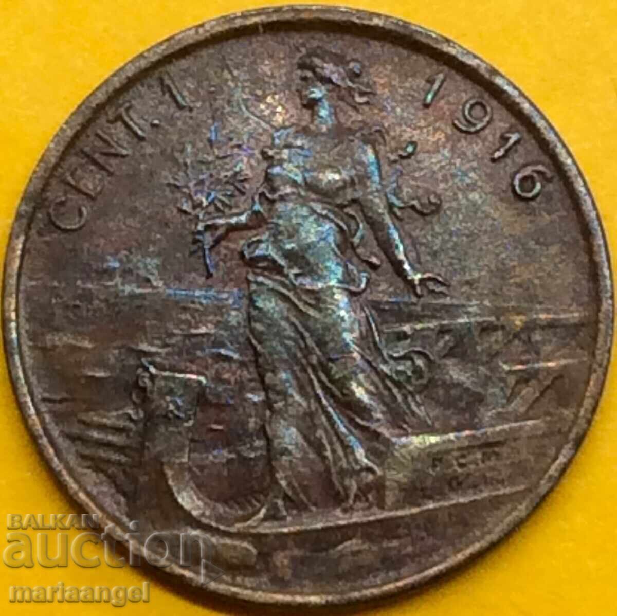 Auction  1 centesimo 1916 Italy Victor Emmanuel III 1869-1947