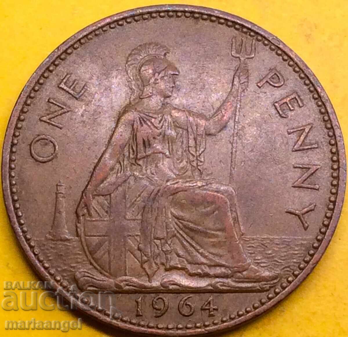 Marea Britanie 1 penny 1964 30mm bronz 1