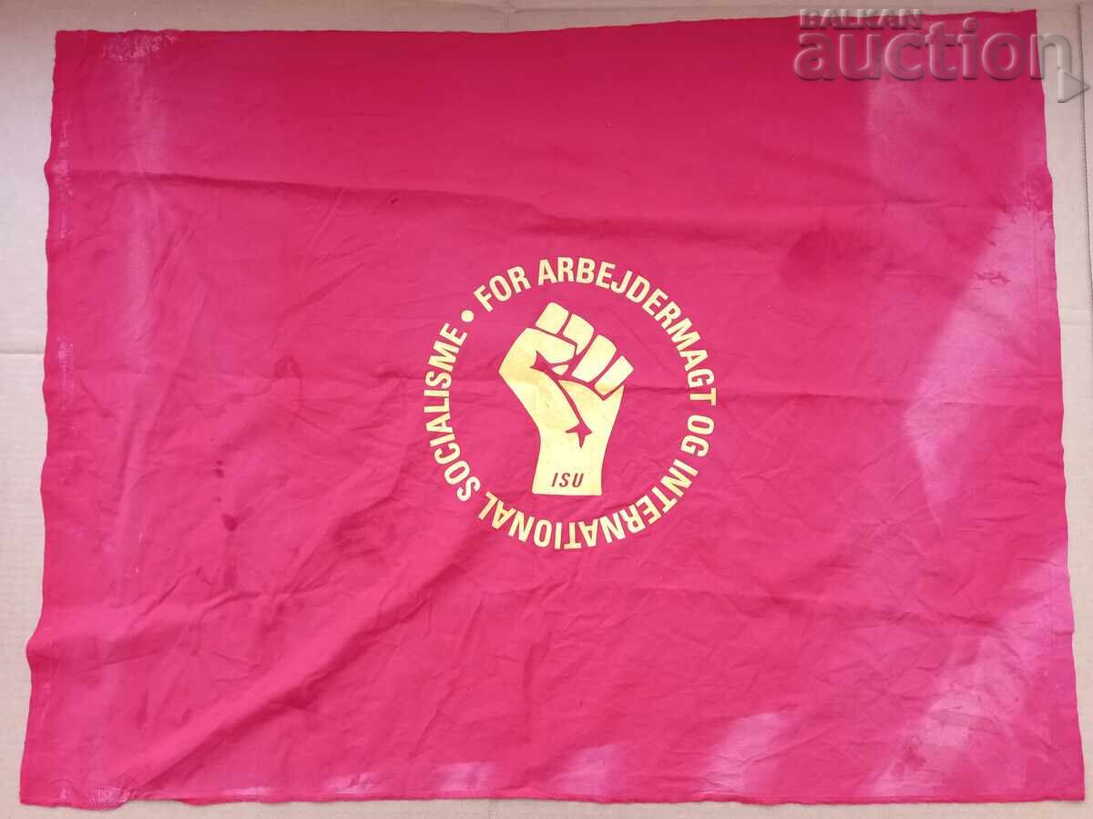 Red Flag Danish Socialist Trotsky Marx Flag 60s - 5