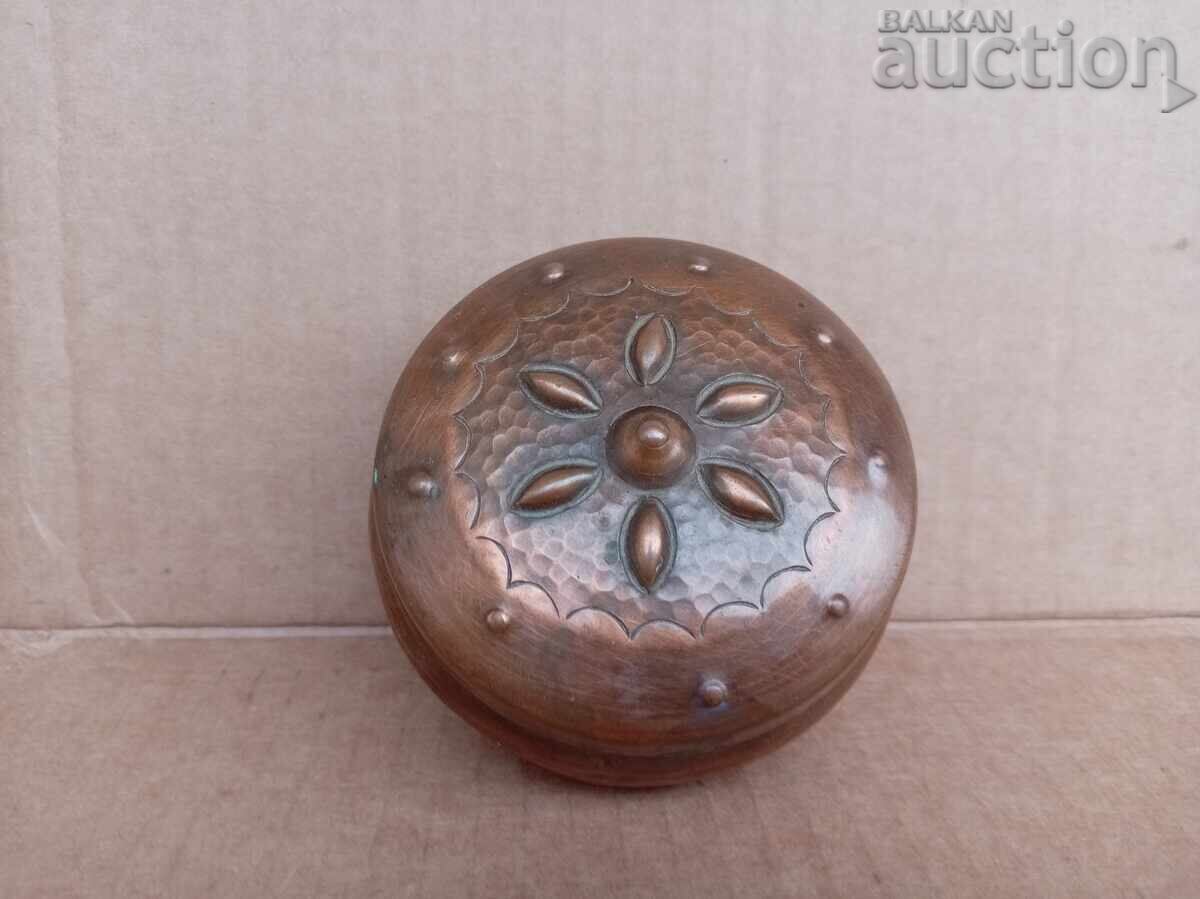 Antique handmade wrought copper box