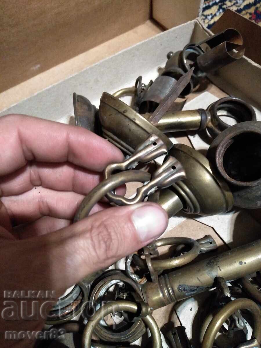 Παλιά εξαρτήματα για κουρτινόξυλο. Ορείχαλκος - 5 Παλιά εξαρτήματα για κουρτινόξυλο. Ορείχαλκος - 5