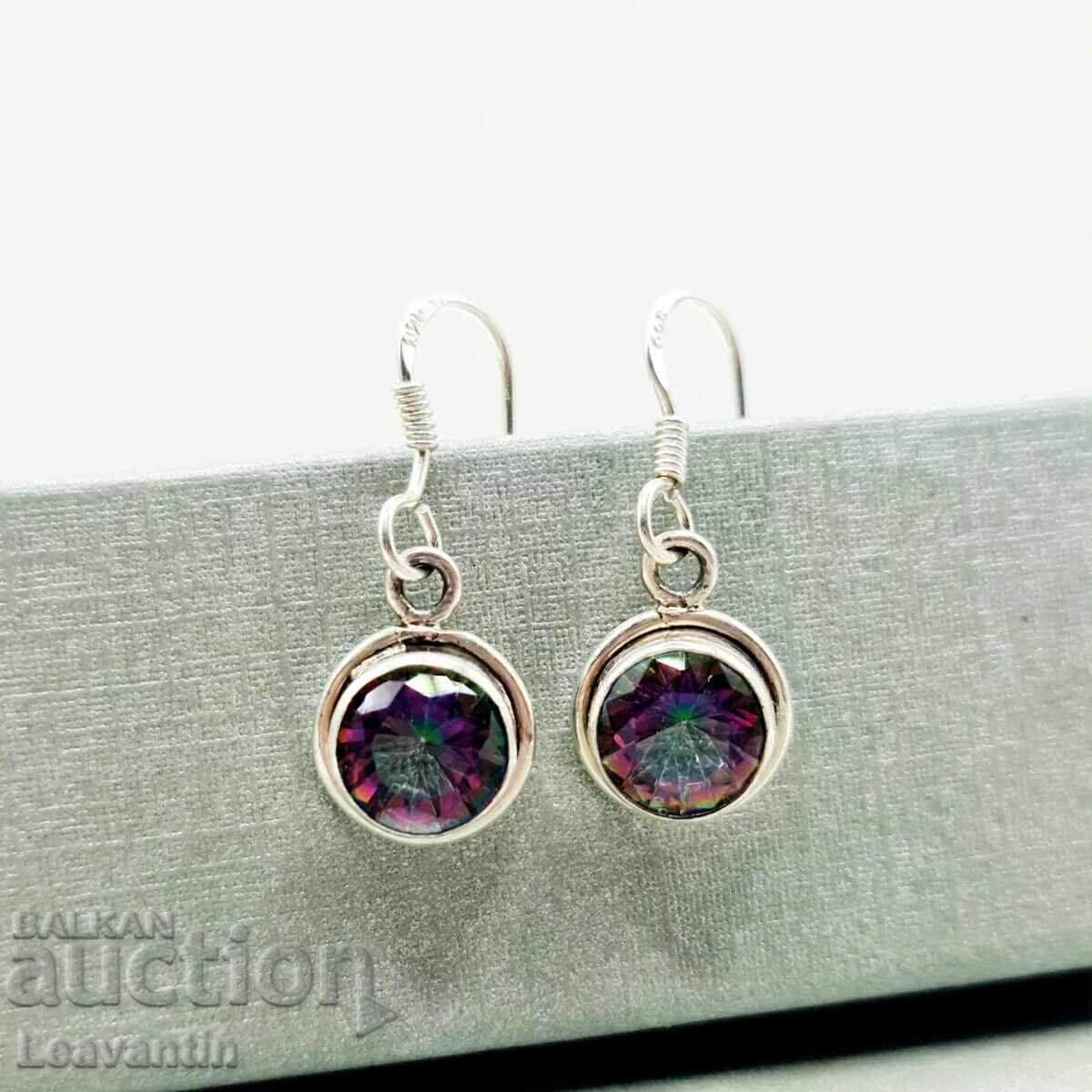 Παράδοση Ασημένια σκουλαρίκια με μυστικό τοπάζι