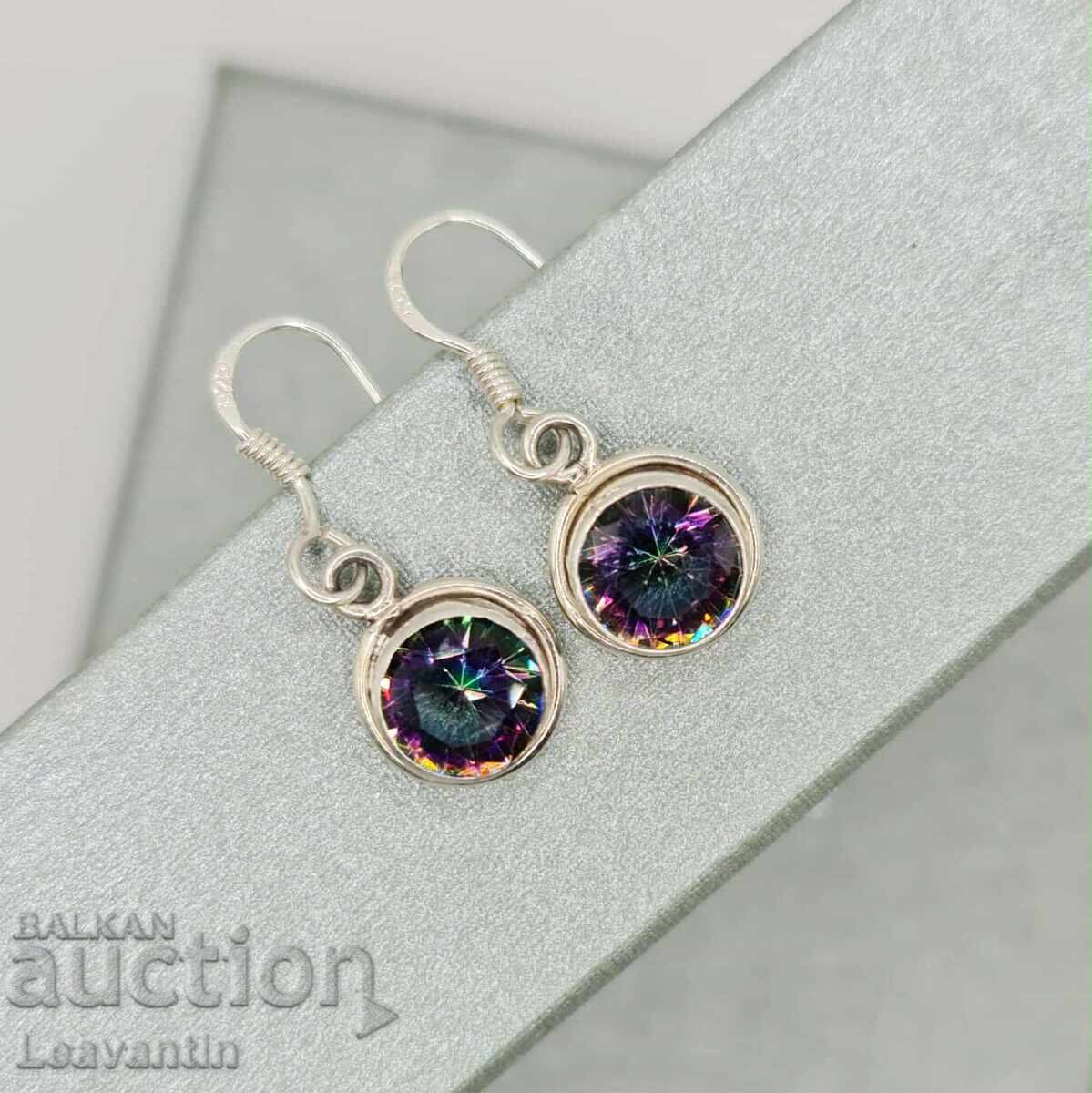 Ασημένια σκουλαρίκια με μυστικό τοπάζι - 5