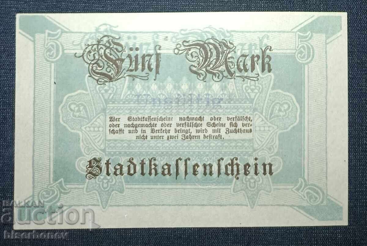 Germania, Germania, Fürstenwalde 5 mărci, 1918, UNC cu preț 13.00 BGN | € 6.65