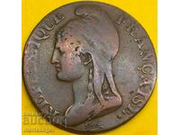 Franța 5 centime 1795 Lan 4 Bronz