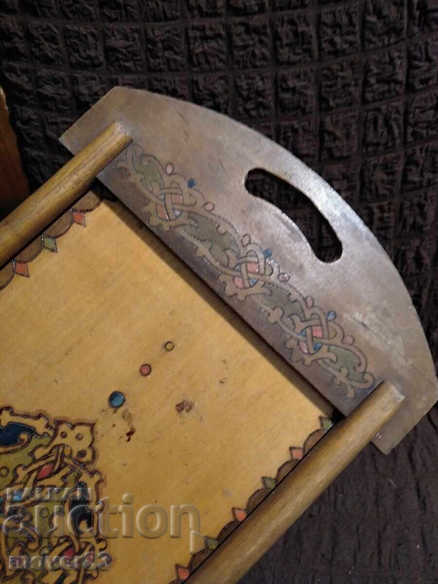 Auction Old wooden tray. Tray. 1922 year Auction Old wooden tray. Tray. 1922 year