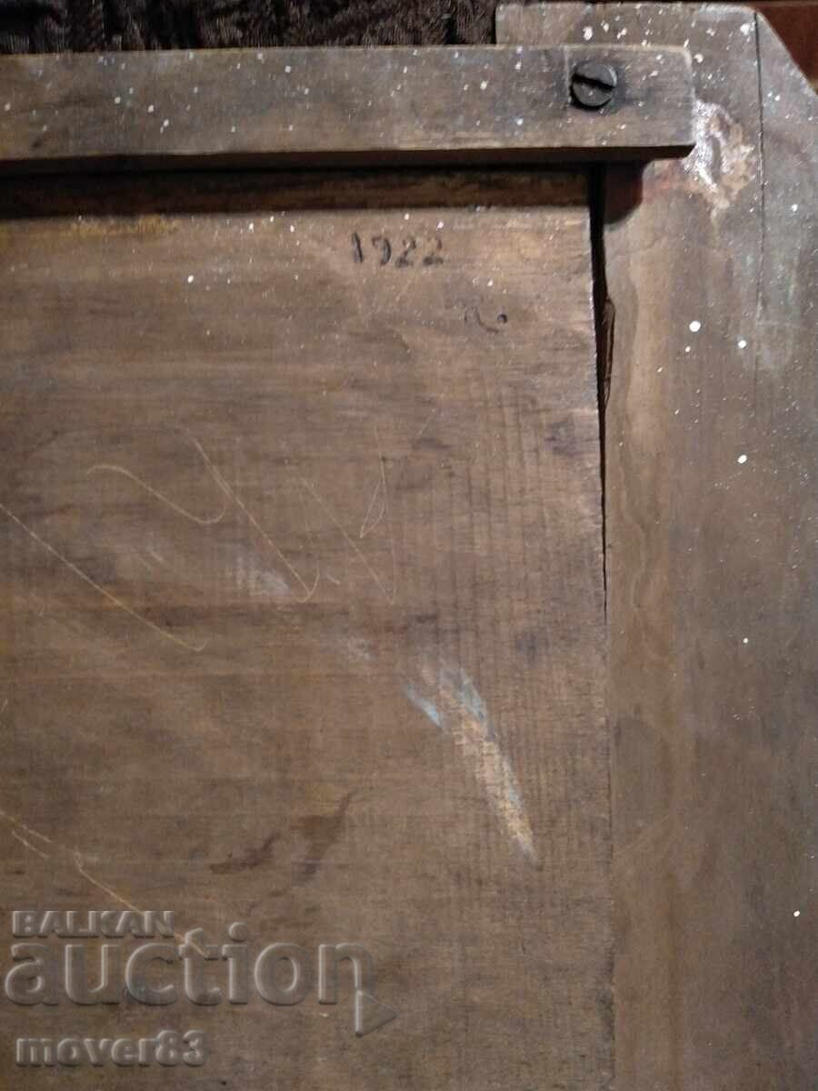 Old wooden tray. Tray. 1922 year - 7 Old wooden tray. Tray. 1922 year - 7