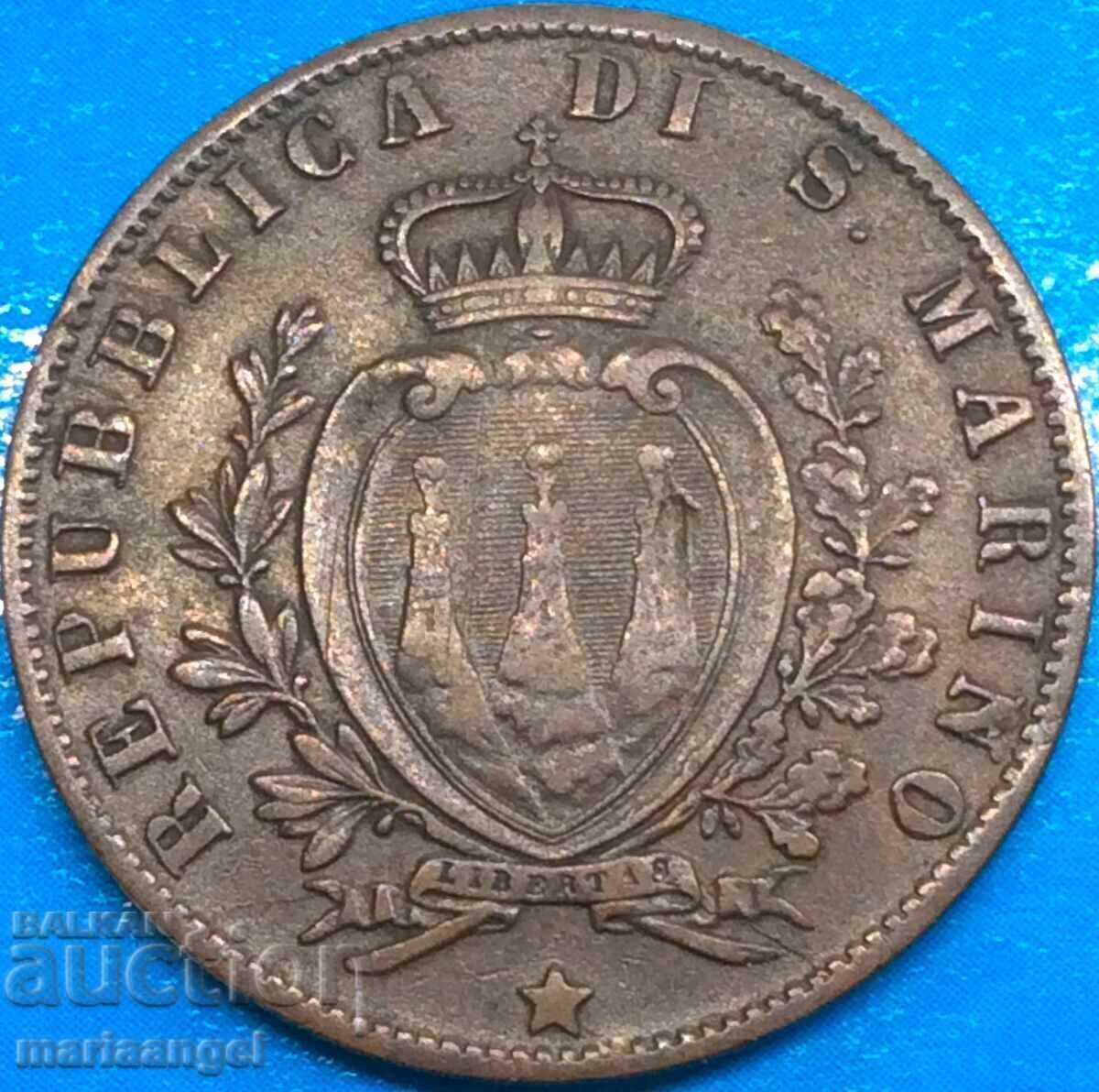 San Marino 1894 5 centesimi, quite rare with price 29.00 BGN | € 14.83