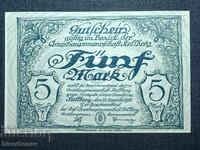 Germania, Stolberg 5 mărci, 1918, UNC