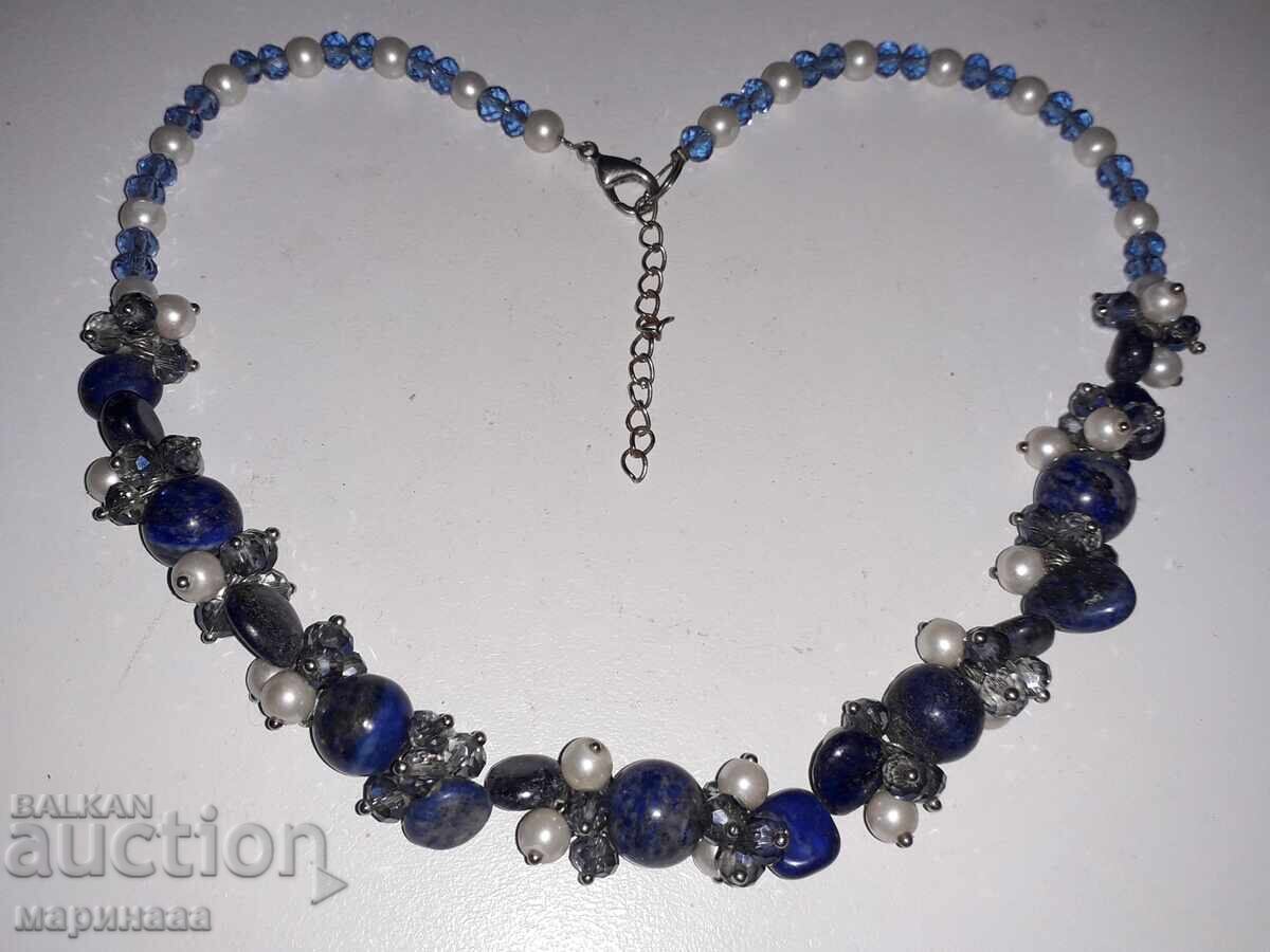 OLD NECKLACE WITH LAPIS LAZULI. WITH METAL WIRE with price 5.00 BGN | € 2.56 OLD NECKLACE WITH LAPIS LAZULI. WITH METAL WIRE with price 5.00 BGN | € 2.56
