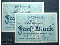 Germany, Frankfurt am Main 2 x 5 Marks, 1918, UNC