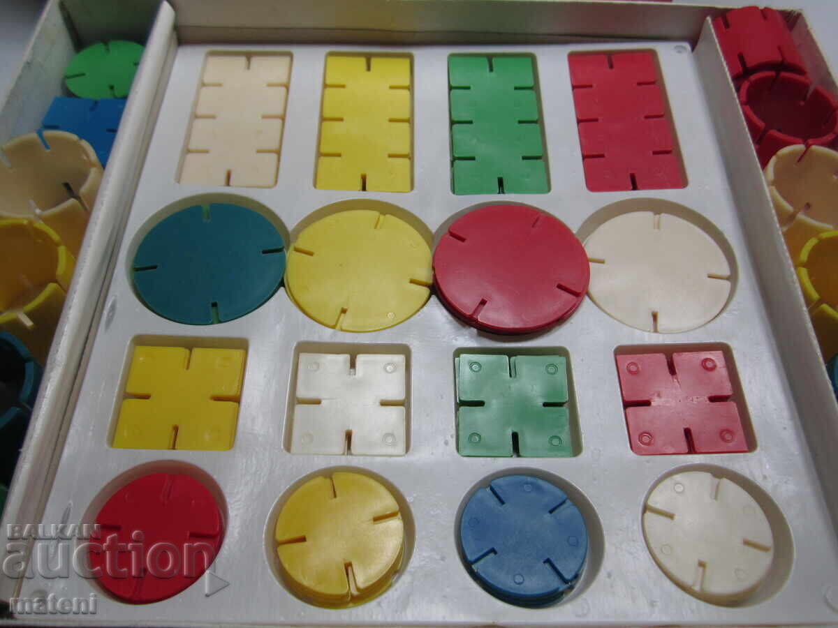 OLD CHILDREN'S TOY CONSTRUCTION SET GEOMETRIC FIGURES with price 7.00 BGN | € 3.58