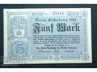 Germany, Eeklenz 5 Mark, 1918, UNC-1