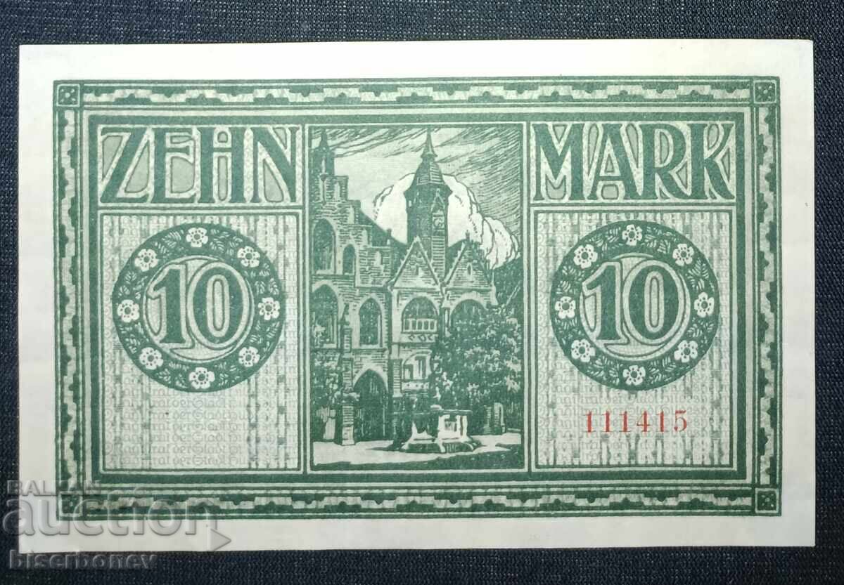 Germany, Германия, Хилдесхайм 10  марки ,1918 г, аUNC с цена 14.00 лв. | € 7.16