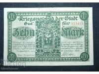 Germany, Germany, Hildesheim 10 Mark, 1918, aUNC