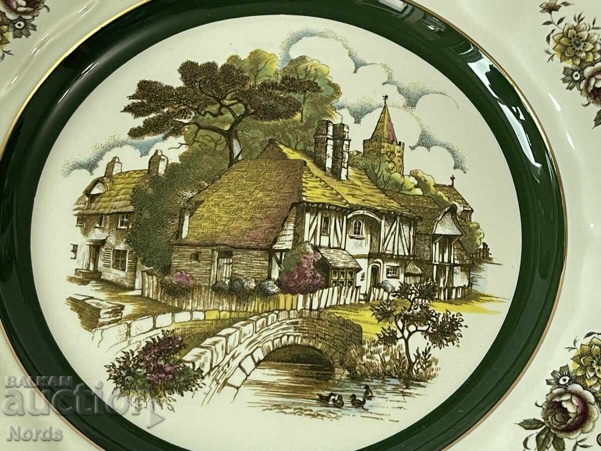 Auction English Staffordshire porcelain plate Auction English Staffordshire porcelain plate