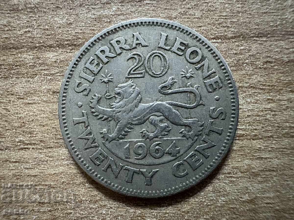 Сиера Леоне - 20 цента (1964) Сиера Леоне - 20 цента (1964)
