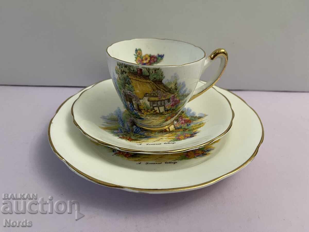 English triple tea set with price 15.58 BGN | € 7.97