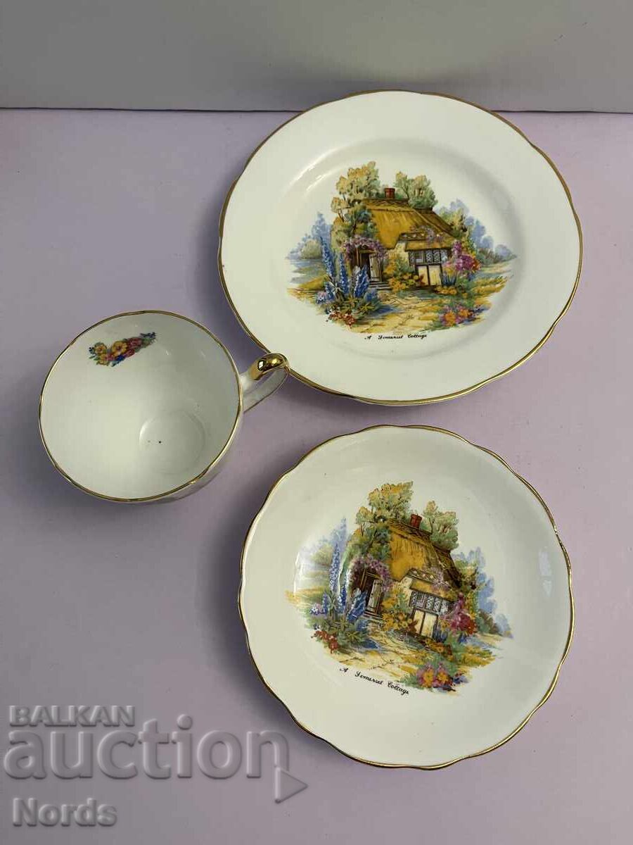 Auction  English triple tea set