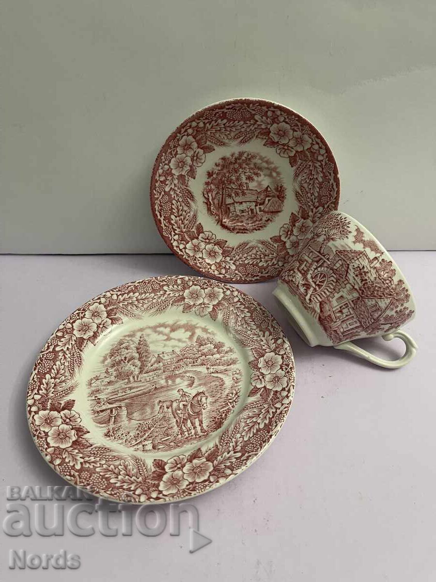 Staffordshire English Triple Tea Set with price 8.00 BGN | € 4.09 Staffordshire English Triple Tea Set with price 8.00 BGN | € 4.09