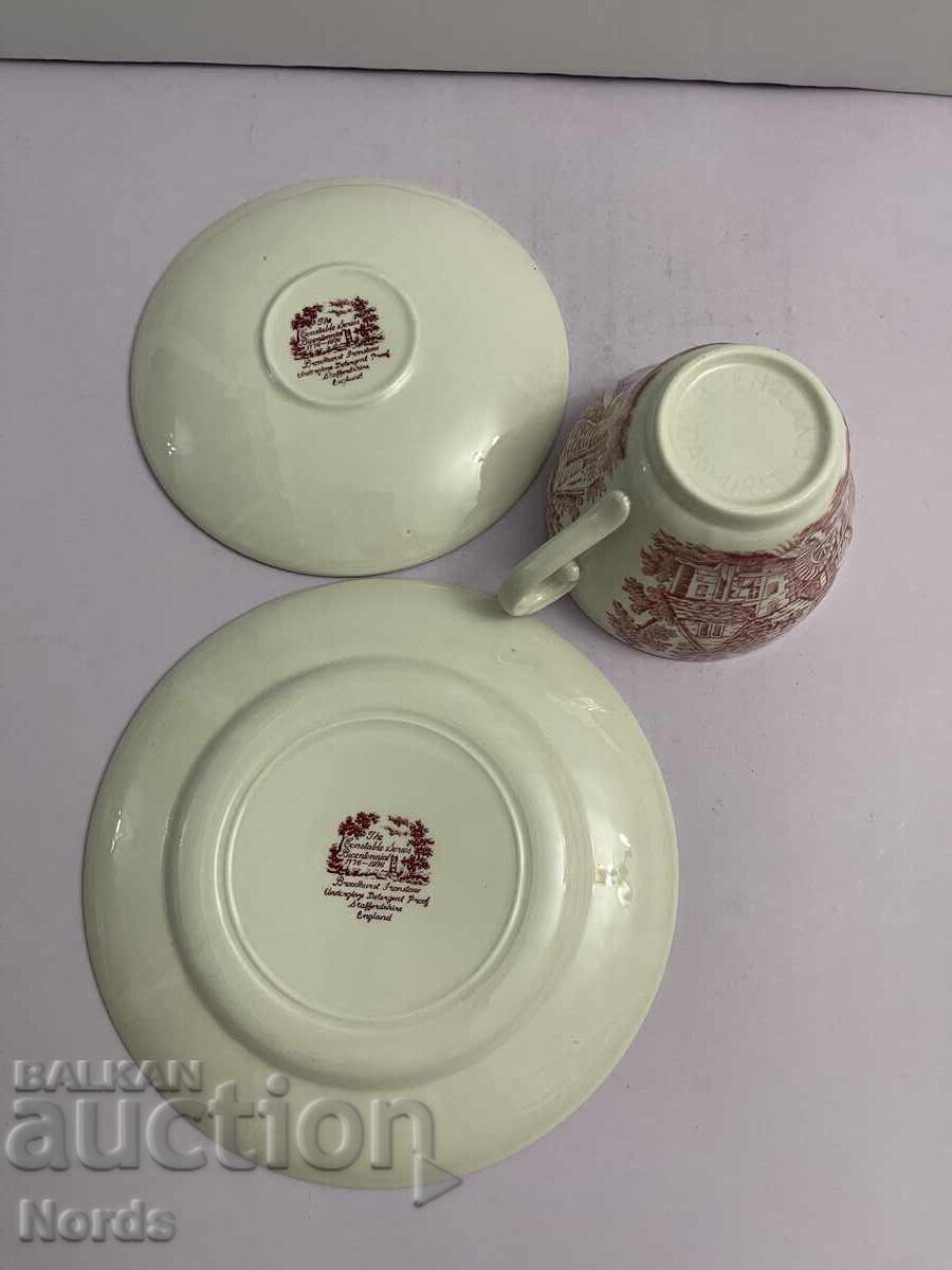 Staffordshire English Triple Tea Set - 5 Staffordshire English Triple Tea Set - 5