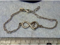 ❤️DRAGOSTE INFINITĂ❤️Brățară PREȚIOASĂ din ARGINT cu AURIRE ALBĂ