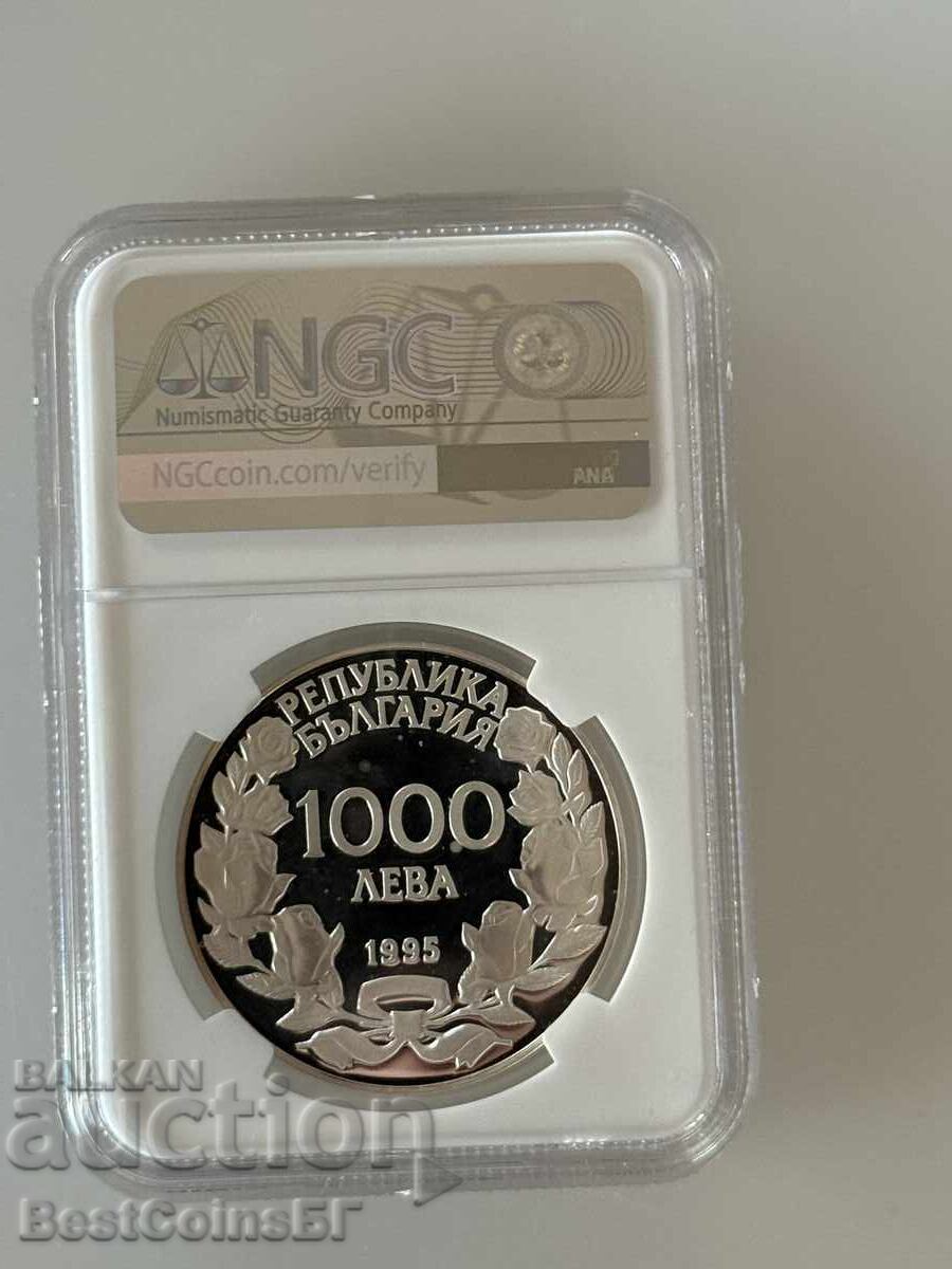 1000 leva 1998 godina Zhokeĭ - NGC PF 67 Ultra cameo από 1 st με τιμή 135.00 BGN | € 69.02 1000 leva 1998 godina Zhokeĭ - NGC PF 67 Ultra cameo από 1 st με τιμή 135.00 BGN | € 69.02