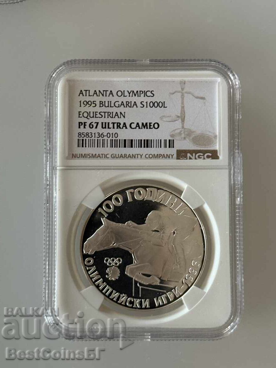 1000 leva 1998 godina Zhokeĭ - NGC PF 67 Ultra cameo από 1 st 1000 leva 1998 godina Zhokeĭ - NGC PF 67 Ultra cameo από 1 st